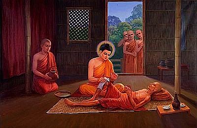 Buddha sick monk