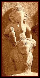 Ganesha riding elephant Cambodia, 10th century