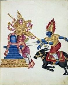 Markandeya is embracing a linga