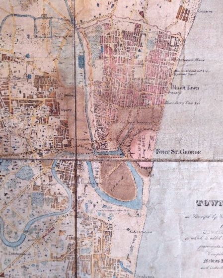Plan of the Town of Madras and its limits, published in 1834