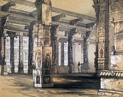 Porch of Parvati's Temple at Chillambram - 1847