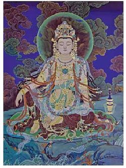 Shuiyue Guanyin' (Avalokiteṣvara), the mural in the Fahai monastary Bejing