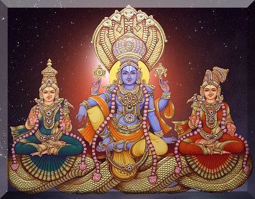 vishnu with sridevi bhudevi