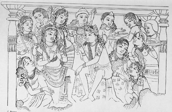 wallpainting in cave 1 Ajanta