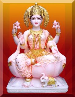 Lakshmi on white lotus