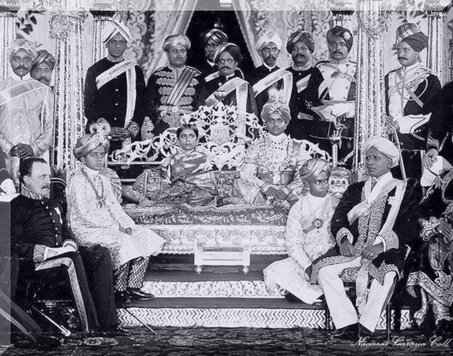 Mysore wedding photo Krisharaja wodeyar with Lakshmivilasa Sannidhana June 1900