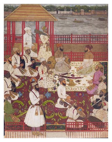 Music party on a riverside terrace