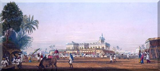 Calcutta Loll Bazaar and Portuguese Chapel - 1826