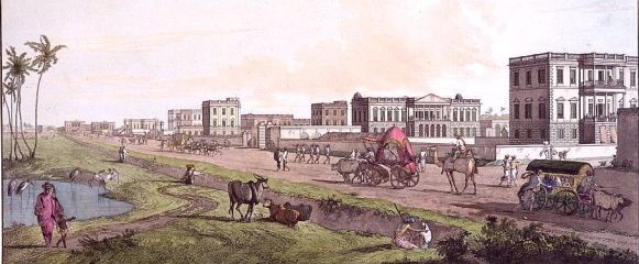Calcutta New Buildings at Chouringhee - 1787 by Thomas Daniell