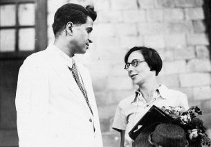 M.N. Roy with his second wife Ellen Gottschalk in Bombay in March 1937.