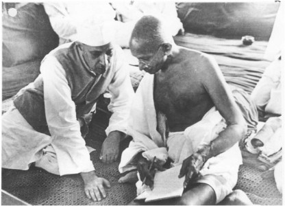 Nehru Gandhi going over the list