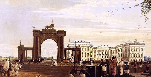 Calcutta Government House from the Eastward 1819. Engraved by R Havell Jr