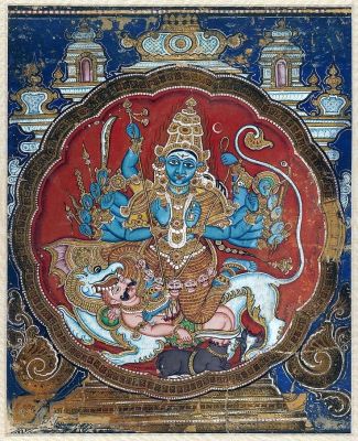 Durga Killing the Buffalo Demon, 19th century