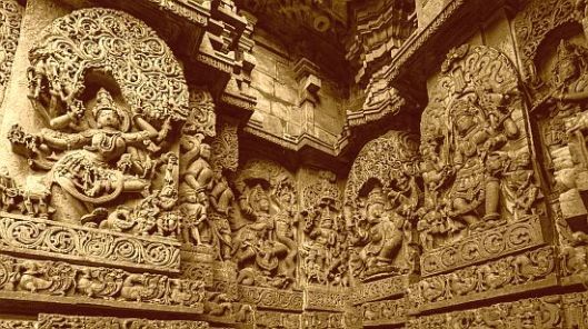 Belur temple sepia